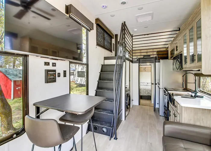 Steps To Gull Lake! Modern Rv Stay W/ Resort Perks